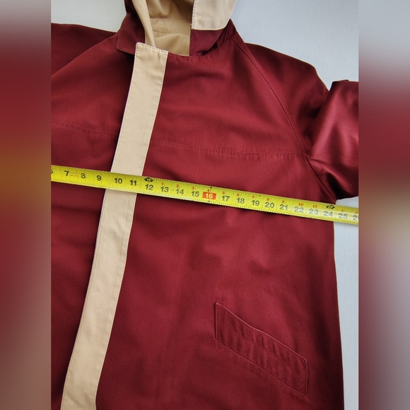 Etienne Aigner Beige and Burgundy Reversible Trench Coat Size 10 P - Picture 9 of 10